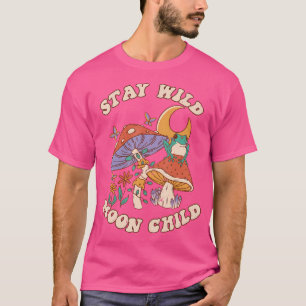 Vintage Retro Stay Wild Moon Child Frog Mushroom H T-Shirt