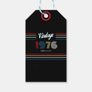 Vintage Retro Stripe 1976 50th birthday or Reunion Gift Tags