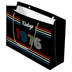 Vintage Retro Stripe 1976 50th Birthday or Reunion Large Gift Bag
