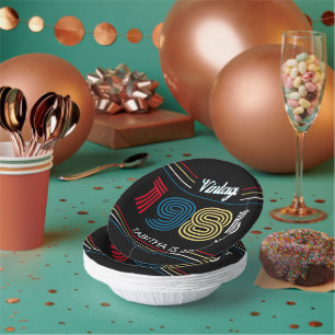 Vintage Retro Stripe Primary Colours 1985 Paper Plate