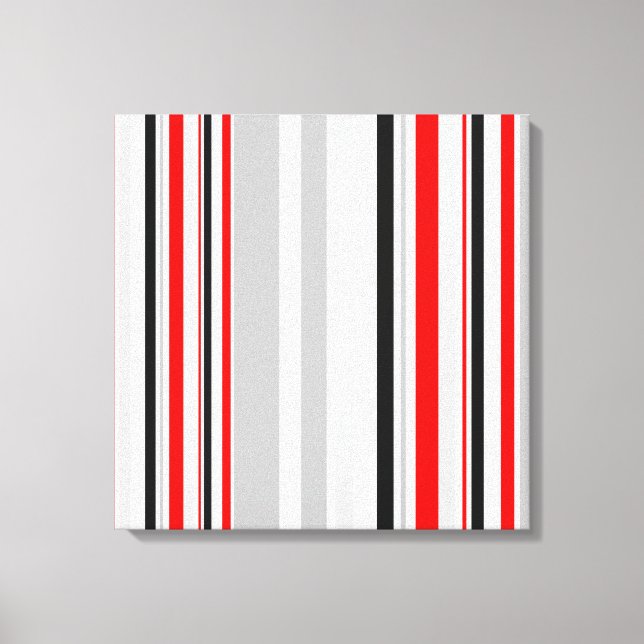 Vintage Retro Stripes Pattern Wrapped Canvas #2 (Front)
