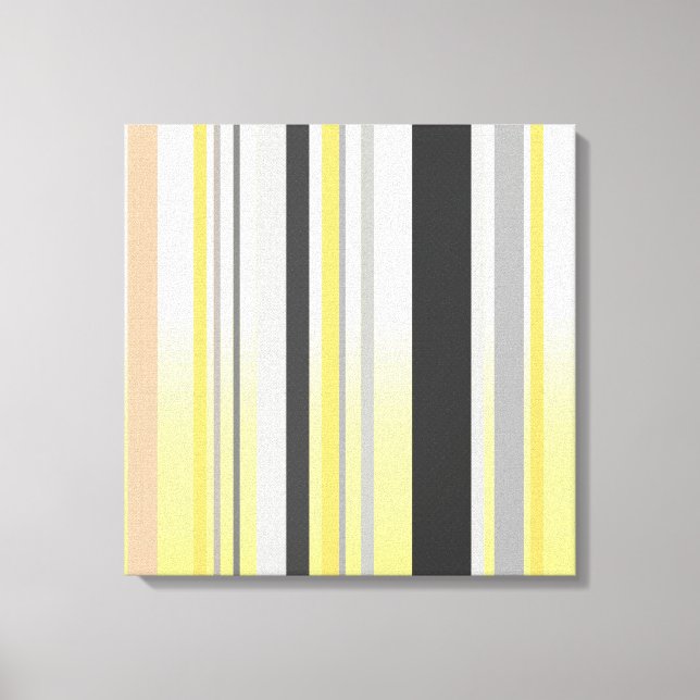 Vintage Retro Stripes Pattern Wrapped Canvas #5 (Front)