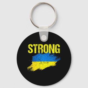 Vintage Retro Strong Ukraine Ukrainian Flag Men Wo Key Ring