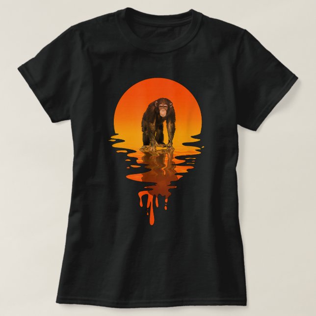 Vintage Retro Style Chimpanzee T-Shirt (Design Front)