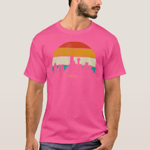 Vintage Retro Style City in Texas skyline cityscap T-Shirt