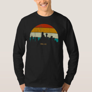 Vintage Retro Style City in Texas skyline cityscap T-Shirt