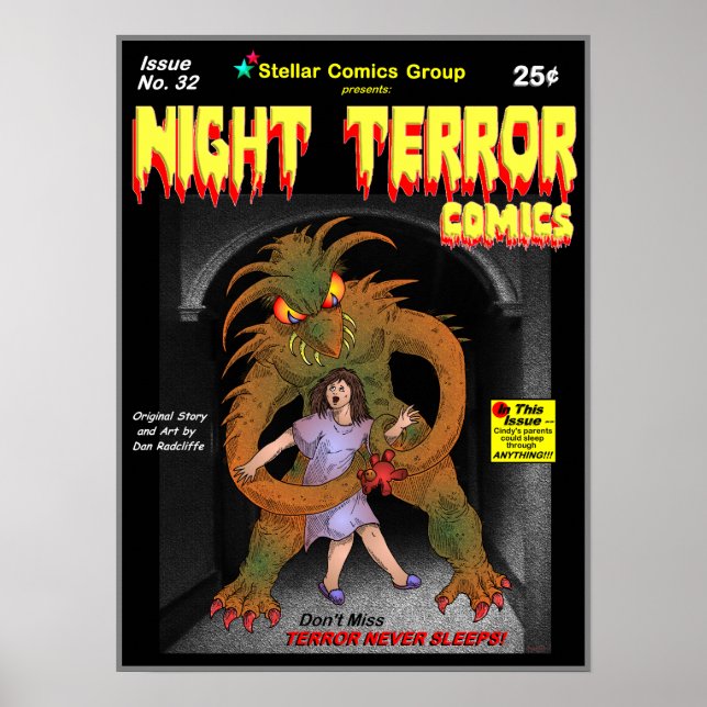 Vintage Retro-Style Comic Book Cover Poster (Front)