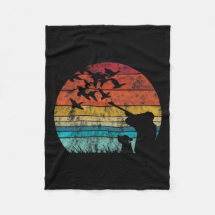 Vintage Retro Style Duck Hunting Fleece Blanket