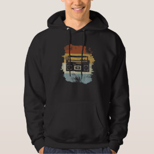 Vintage Retro Style Ghetto Blaster Cassette Record Hoodie