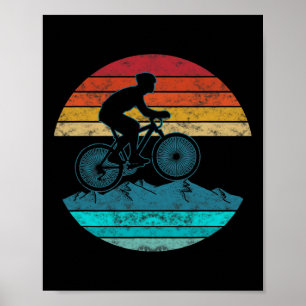 Vintage Retro Style Mountain Bikers Biking Gift  Poster