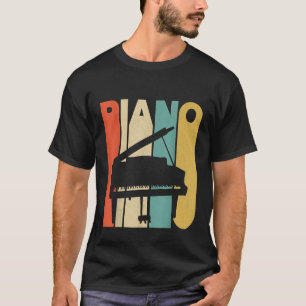 Vintage Retro Style Piano Silhouette T-Shirt
