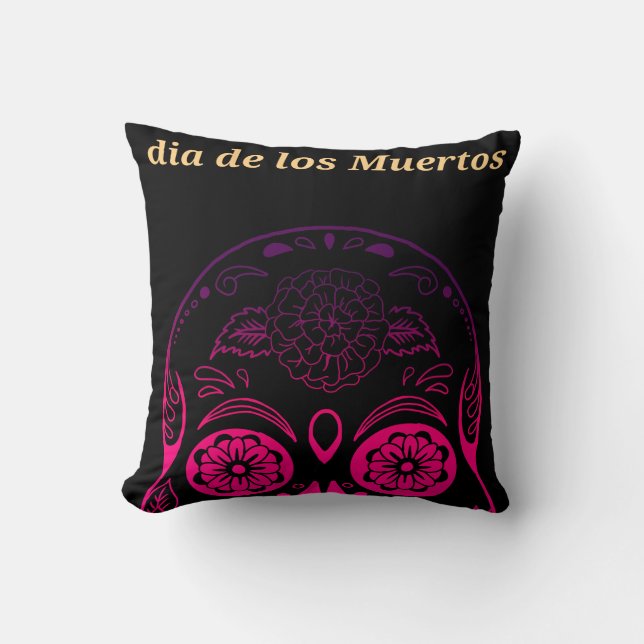 Vintage Retro Style Skull  Cushion (Front)
