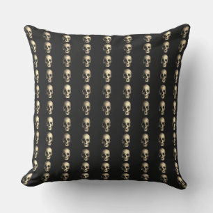 Vintage retro style Skull Happy Halloween Outdoor Cushion