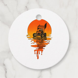 Vintage Retro Style Sprint Car Racing Favour Tags