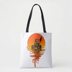 Vintage Retro Style Sprint Car Racing Tote Bag