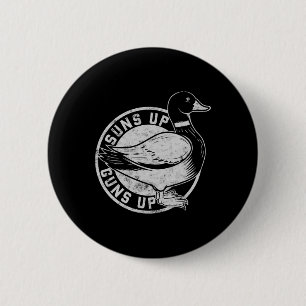 Vintage Retro Style Suns Up Funny Duck Hunting 6 Cm Round Badge