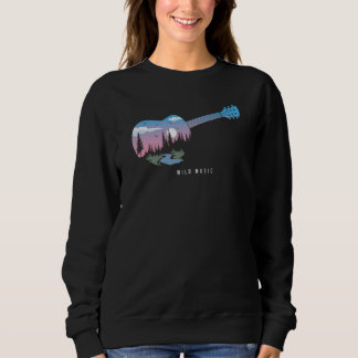 Vintage Retro Style Sunset Bird Pine tree wild mus Sweatshirt