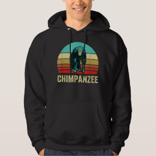 Vintage Retro Style Sunset Chimpanzee Hoodie