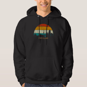 Vintage Retro Style Sunset City skyline cityscape Hoodie