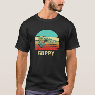 Vintage Retro Style Sunset Guppy T-Shirt