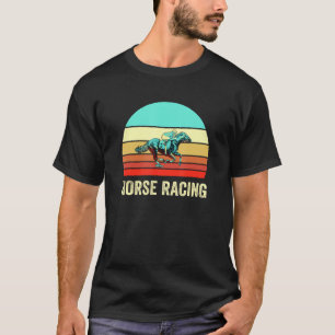 Vintage Retro Style Sunset Horse Racing T-Shirt