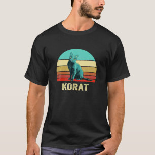 Vintage Retro Style Sunset Korat Cat T-Shirt