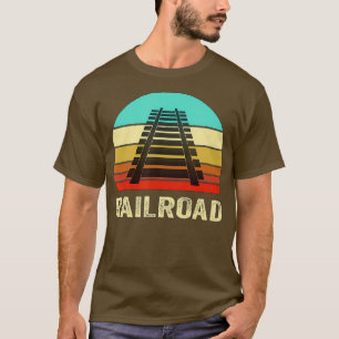 Vintage Retro Style Sunset Railroad T-Shirt