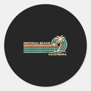 Vintage Retro Summer Vacation California Imperial  Classic Round Sticker