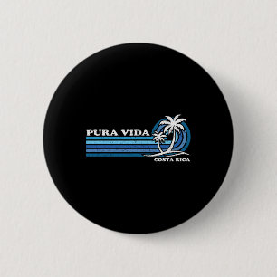 Vintage Retro Summer Vacation Costa Rica Pura Vida 6 Cm Round Badge