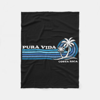Vintage Retro Summer Vacation Costa Rica Pura Vida Fleece Blanket