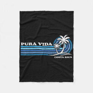 Vintage Retro Summer Vacation Costa Rica Pura Vida Fleece Blanket