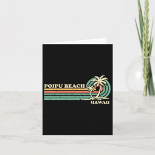 Vintage Retro Summer Vacation Hawaii Poipu Beach Card