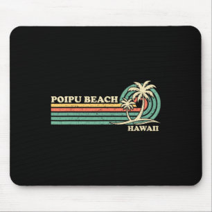 Vintage Retro Summer Vacation Hawaii Poipu Beach  Mouse Pad