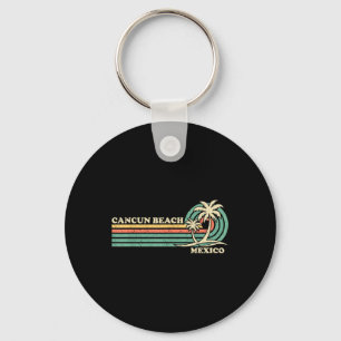 Vintage Retro Summer Vacation Mexico Cancun Beach  Key Ring