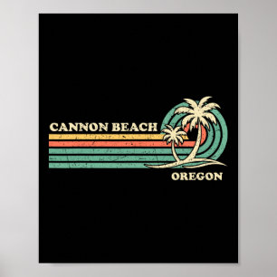 Vintage Retro Summer Vacation Oregon Cannon Beach Poster