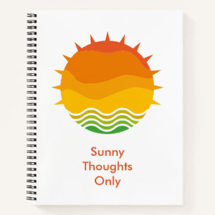 Vintage Retro Sun and Sea Waves Graphic Notebook