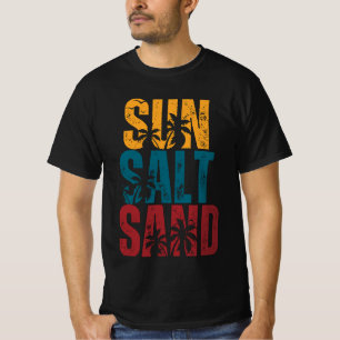 vintage retro Sun Salt Sand birds & plam trees sea T-Shirt