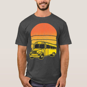 Vintage Retro Sun School Bus Driver Students Gift T-Shirt