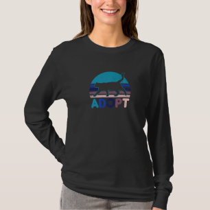 Vintage Retro Sunset Adopt Cat Adoption T-Shirt