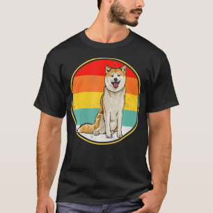 Vintage Retro Sunset Akita Dog T-Shirt