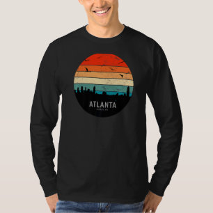 Vintage Retro Sunset Atlanta City Skyline Atlanta T-Shirt