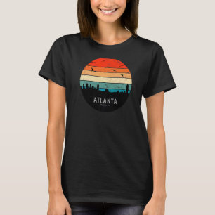 Vintage Retro Sunset Atlanta City Skyline Atlanta  T-Shirt