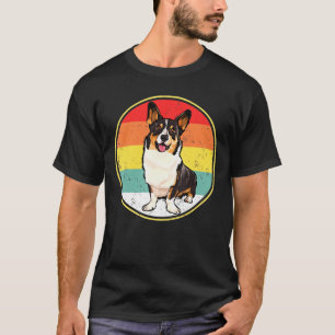 Vintage Retro Sunset Cardigan Welsh Corgi Dog T-Shirt