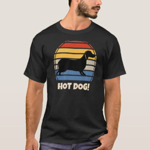 Vintage Retro Sunset Cute Dachshund Sausage Weiner T-Shirt