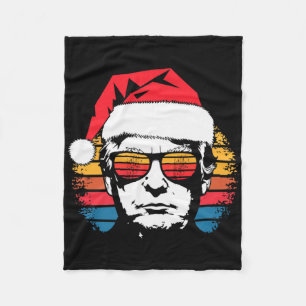 Vintage Retro Sunset Donald Trump Sungles Xmas Men Fleece Blanket