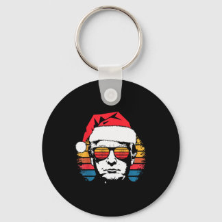 Vintage Retro Sunset Donald Trump Sungles Xmas Men Key Ring