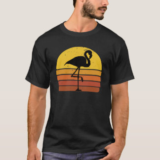 Vintage Retro Sunset Flamingo Summer Beach T-Shirt
