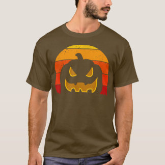 Vintage Retro Sunset Halloween Pumpkin, Halloween  T-Shirt