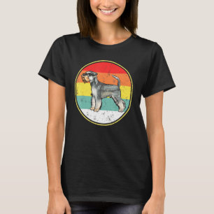 Vintage Retro Sunset Miniature Schnauzer Dog T-Shirt