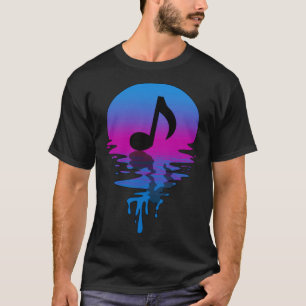 Vintage Retro Sunset Music Note T-Shirt